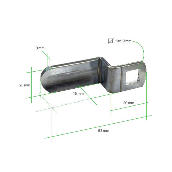 MC0010 Leva 20x3 per serratura con misure